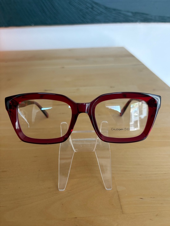 Chlogan Eyewear Accessories - Chlogan Eyewear Red CH9122 Oversized Bold Square Eyeglass Frames 50-20-145 NWT